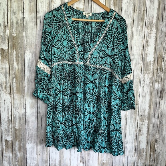Umgee Tops - Umgee Mint Lace Tunic